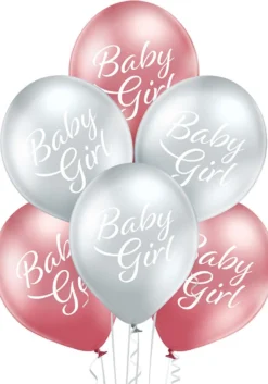 Baby Girl ilmapallo 30 cm metallikromi 6 kpl/pss