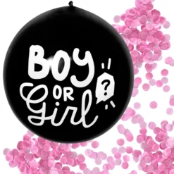 Boy or Girl kumipallo vaaleanpunainen konfetti 60 cm