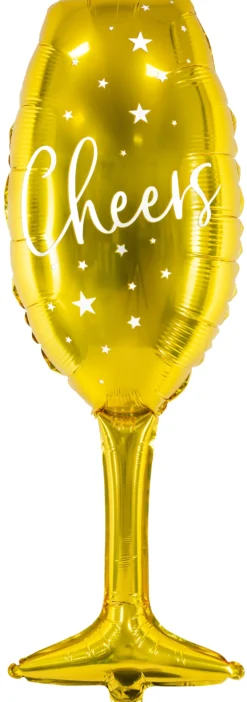 Cheers shampanjalasi kullanvärinen muotofoliopallo