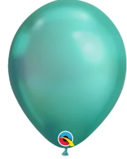 19 cm metallikromivihreä ilmapallo 100 kpl/pss