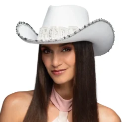 Cowboy hattu bride valkoinen