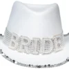 Cowboy hattu bride valkoinen
