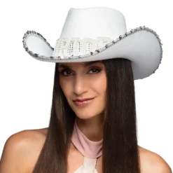Cowboy hattu bride valkoinen