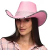 Cowboy hattu paljeteilla, pinkki