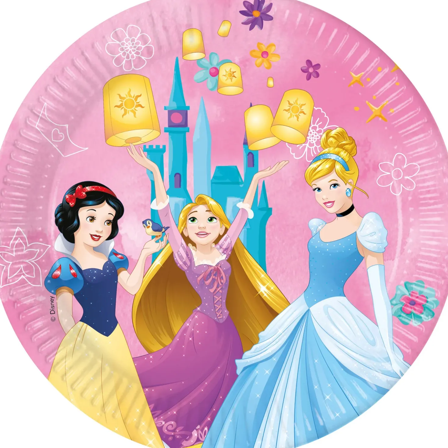 Disney Prinsessat pahvilautanen 23 cm 8 kpl/pkt