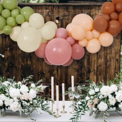 DIY Ilmapallokaari maanläheiset värit