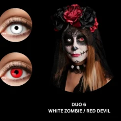 Efektipiilolinssit duo valkoinen zombie ja punainen paholainen 3kk
