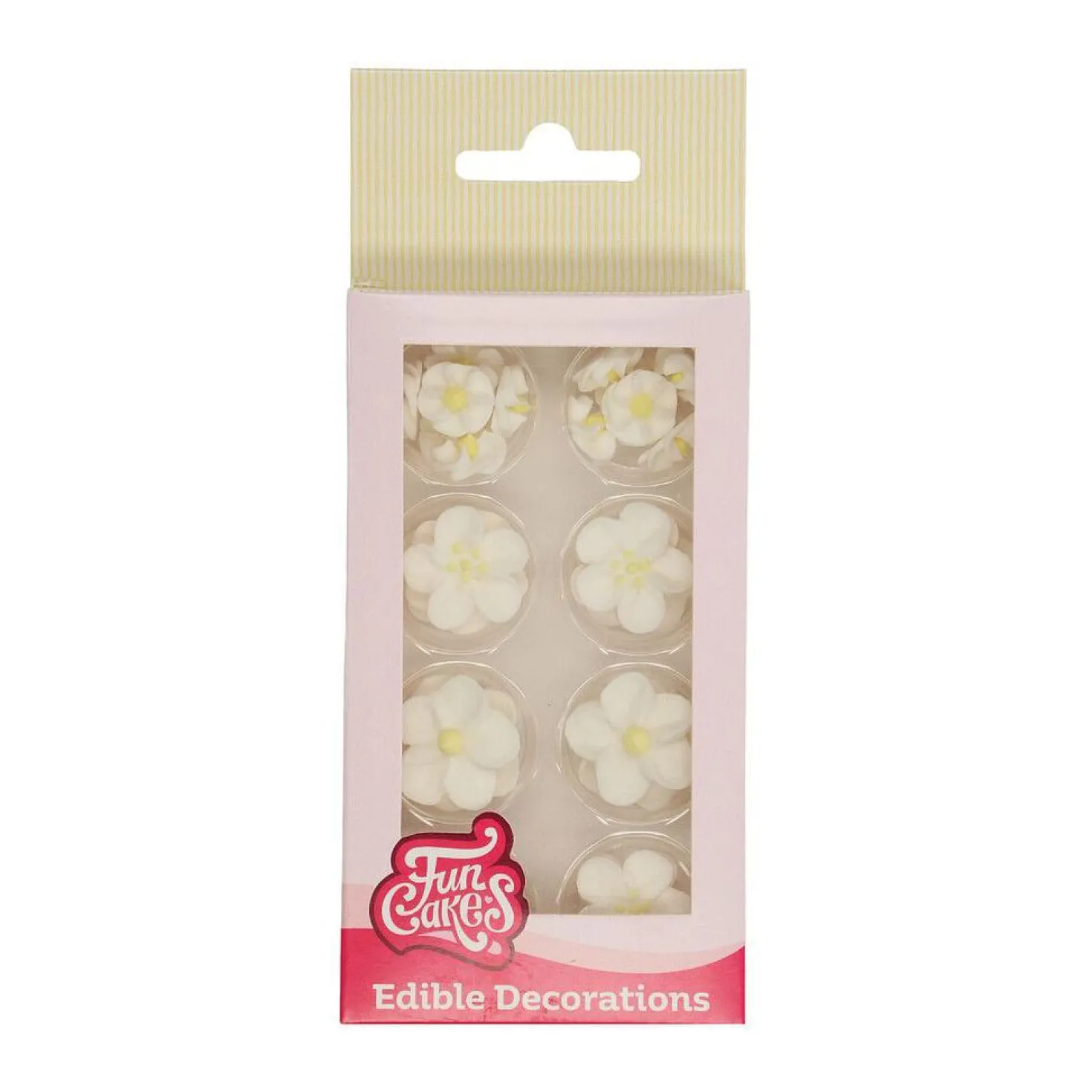 FunCakes syötävä koriste, kukkalajitelma valkoinen/keltainen