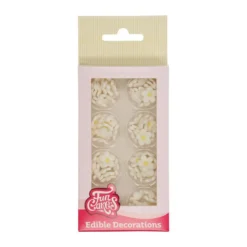 FunCakes syötävä koriste, pienet kukat (valkoinen)