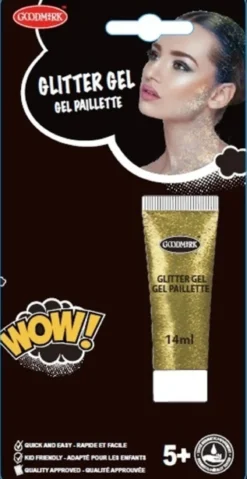 Glittergeeli kullanvärinen 14 ml tuubi
