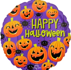 Halloween kurpitsat ja hämähäkit foliopallo