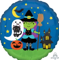Halloween noita ja haamu foliopallo