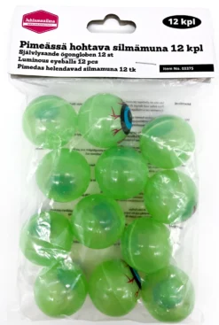 Halloween silmämunat pimeässä hohtavat 12 kpl/pkt