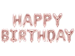 Happy Birthday ilmalla täytettävä foliopallosetti