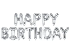 Happy Birthday ilmalla täytettävä foliopallosetti
