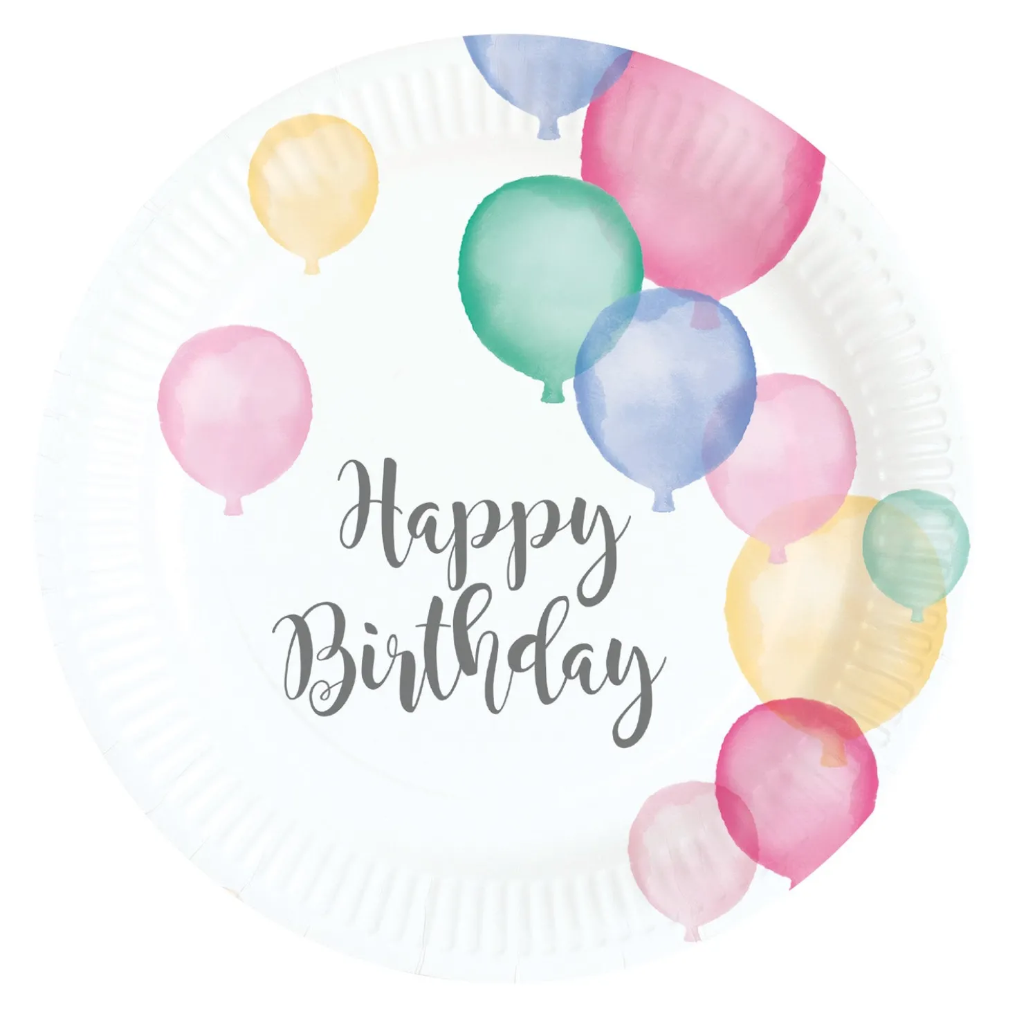 Happy Birthday ilmapallot pahvilautanen 8kpl/pkt