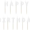 Happy Birthday kirjaimet valkoiset kakkukynttilät