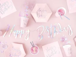 Happy Birthday kirjainnauha kuultoväri