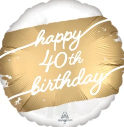 Happy Birthday 40 kulta foliopallo
