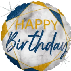 Happy Birthday marmori sininen foliopallo