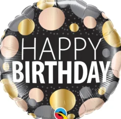 Happy Birthday metallinhohtoiset pallot foliopallo