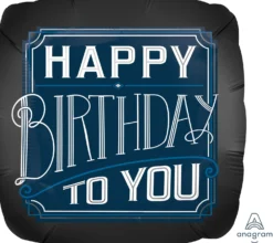 Happy Birthday musta foliopallo