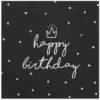 Happy Birthday musta suuri lautasliina 20 kpl/pkt