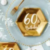 Happy Birthday 60 pahvilautanen korkeakiiltokulta 6 kpl/pkt