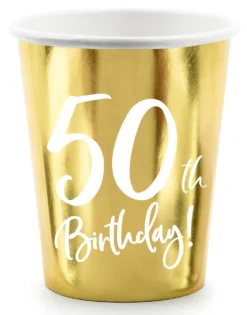 Happy Birthday 50 pahvimuki korkeakiiltokulta 6 kpl/pkt
