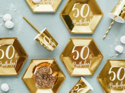 Happy Birthday 50 pahvimuki korkeakiiltokulta 6 kpl/pkt