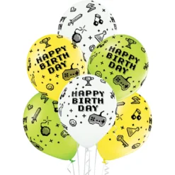 Happy Birthday pelimaailma ilmapallo 30 cm 6 kpl/pss