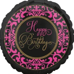 Happy Birthday pinkit kiehkurat foliopallo