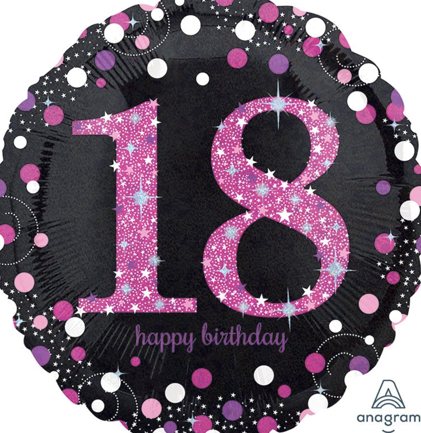 Happy Birthday 18 pinkki foliopallo