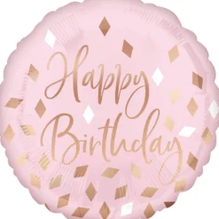 Happy Birthday ruusukulta foliopallo