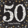 Happy Birthday 50, suuri lautasliina 16 kpl/pkt