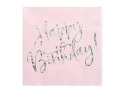 Happy Birthday suuri lautasliina vaaleanpunainen 20 kpl/pkt