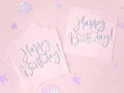 Happy Birthday suuri lautasliina vaaleanpunainen 20 kpl/pkt