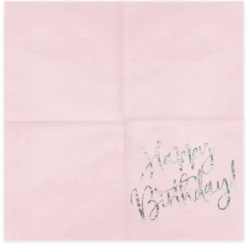 Happy Birthday suuri lautasliina vaaleanpunainen 20 kpl/pkt