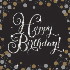 Happy Birthday, suuri lautasliina 16 kpl/pkt