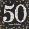 Happy Birthday 50, suuri lautasliina 16 kpl/pkt