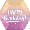 Happy Birthday suuri pahvilautanen 23 cm ruusukullan sävyt 8 kpl/pkt