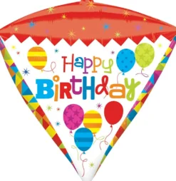 Happy Birthday timantti 3D muotofoliopallo