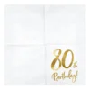 Happy Birthday 80 valkoinen suuri lautasliina 20 kpl/pkt