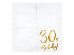 Happy Birthday 30 valkoinen suuri lautasliina 20 kpl/pkt