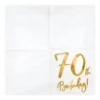 Happy Birthday 70 valkoinen suuri lautasliina 20 kpl/pkt