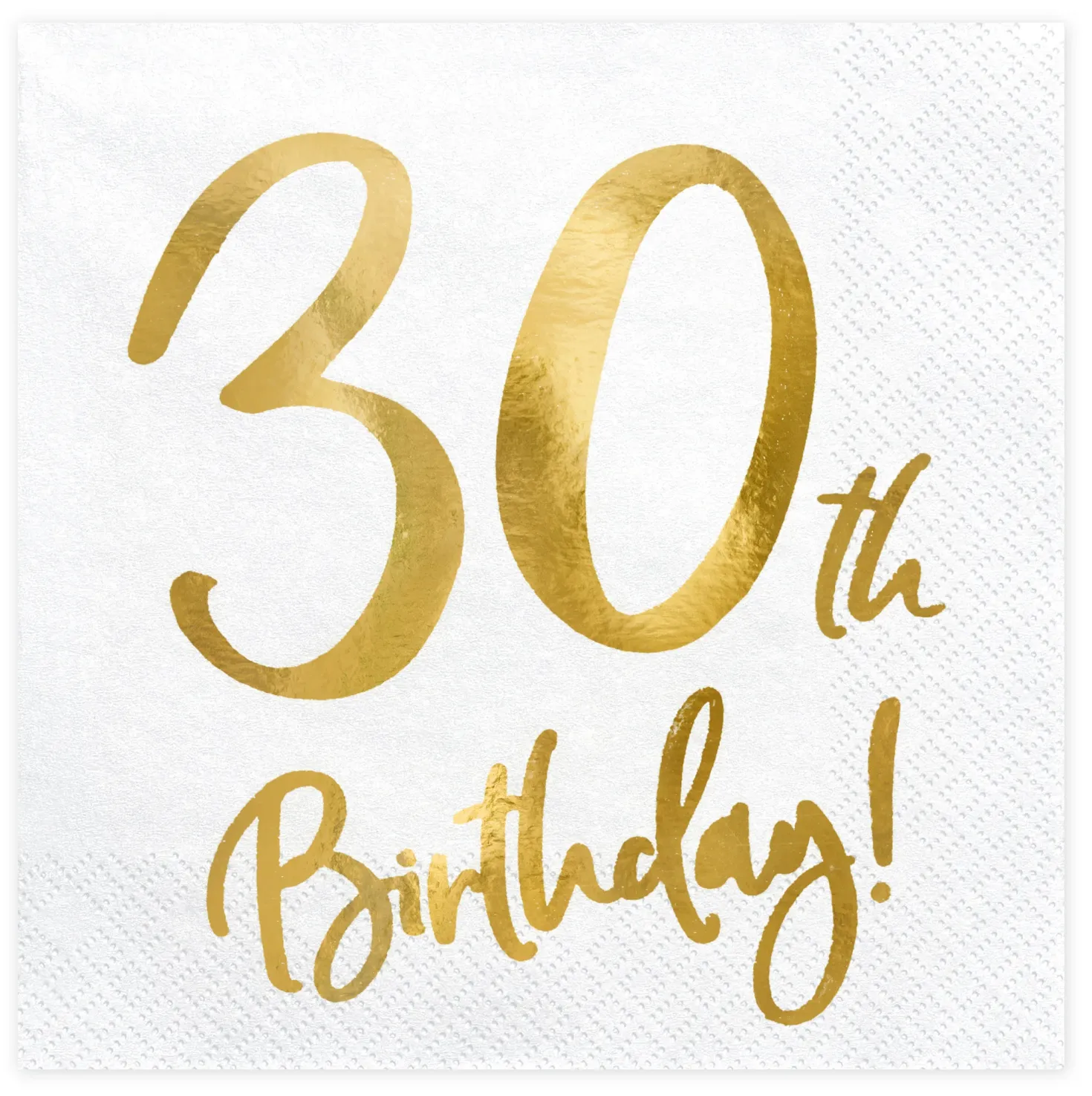 Happy Birthday 30 valkoinen suuri lautasliina 20 kpl/pkt