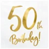Happy Birthday 50 valkoinen suuri lautasliina 20 kpl/pkt