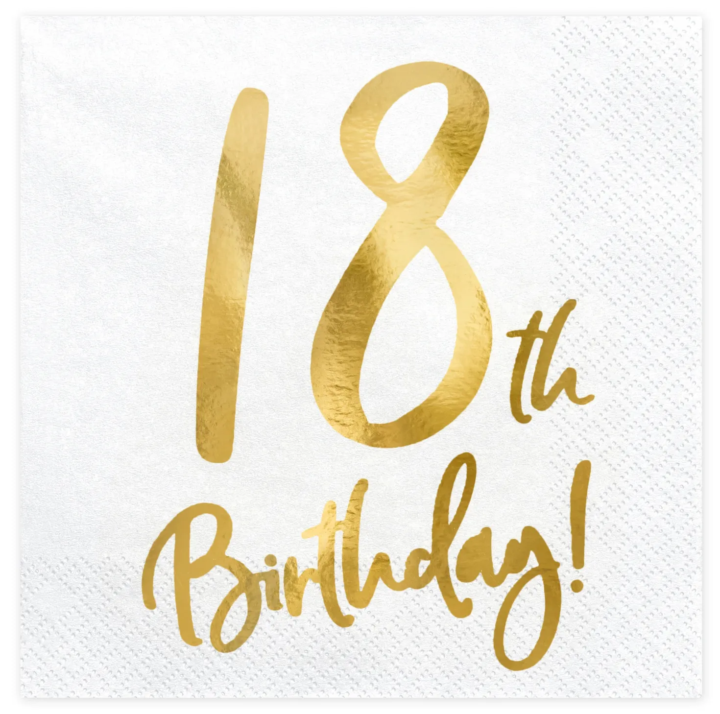 Happy Birthday 18 valkoinen suuri lautasliina 20 kpl/pkt