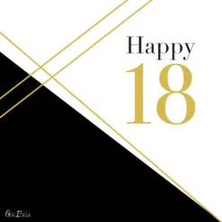Happy 18 juhlava suuri lautasliina 16 kpl/pkt