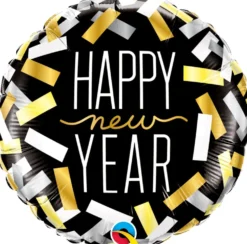 Happy New Year konfetit foliopallo